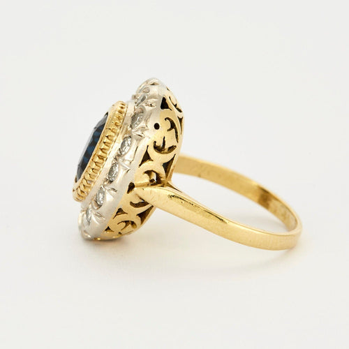 Bague 52.5 Bague pompadour saphir et diamants 58 Facettes 127210110172