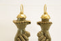 Boucles d'oreilles Boucles d'oreilles antiques en or sculpté de lave 58 Facettes