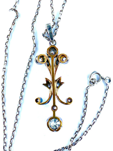Pendentif Pendentif Or blanc Argent Diamants Epoque Napoléon III. 58 Facettes AB277