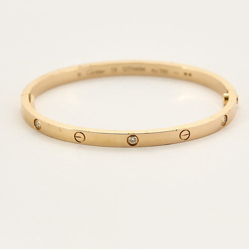 Bracelet Cartier - LOVE - Petit modèle - Bracelet en or rose et diamants 58 Facettes CAN1272
