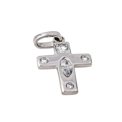 Pendentif Pendentif  Croix Or blanc Diamant 58 Facettes 4608587CN