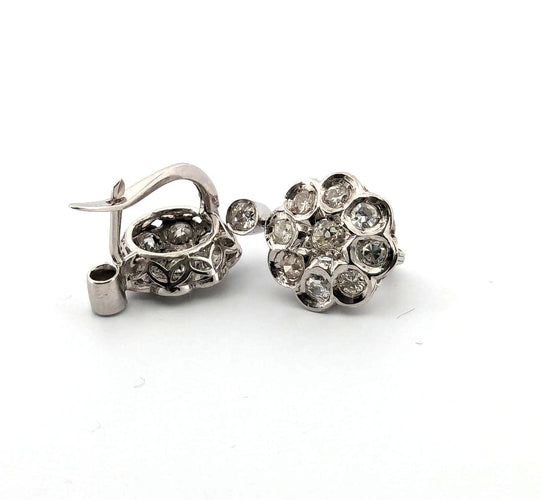 Boucles d'oreilles Boucles d'oreilles en platine avec diamants 58 Facettes