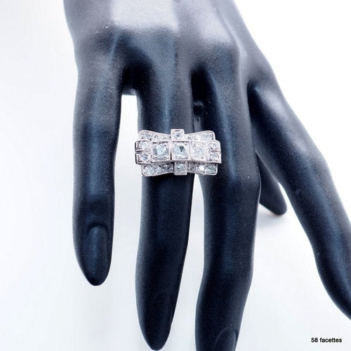 Bague 49.5 Bague platine diamants 1930 58 Facettes 4169