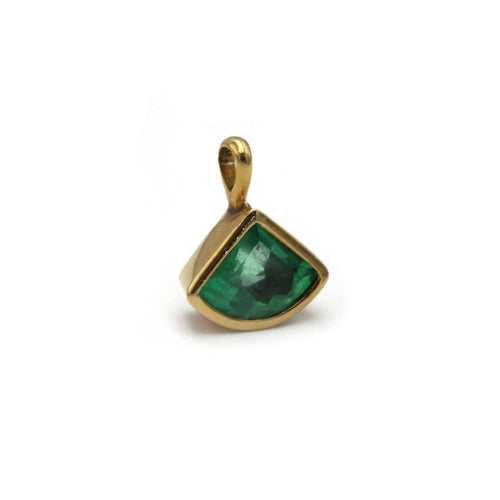 Pendentif Pendentif Eventail - Or jaune & Emeraude 58 Facettes 250363R