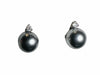 Boucles d'oreille or blanc serties de 2 perles de culture grises et 2 diamants 58 Facettes 2924 A