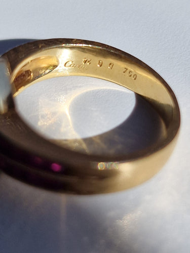 Bague 51 Cartier - Bague cœur en or jaune 18k, diamants et rubis 58 Facettes
