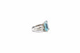 Bague Bague en or blanc avec pierre bleu clair 58 Facettes