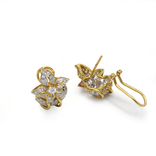 Boucles d'oreilles Lierres - Or jaune & Diamants