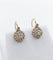 Boucles d'oreilles Dormeuses victorienne or jaune ornée de diamants tailles anciennes en sertis fleur de lys 58 Facettes A04887