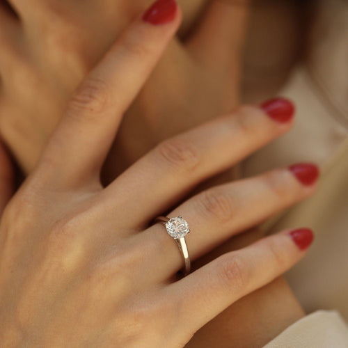 Bague 55 Solitaire Or Gris 18K – Diamant 1,22 ct E-VVS1 – Certificat IGI 58 Facettes FB10293