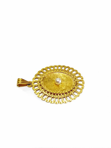 Pendentif Pendentif or jaune et perle 58 Facettes