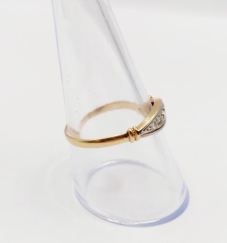 Bague 58 Bague jarretière Art Déco or jaune, diamants taille rose (circa 1920) 58 Facettes A06032