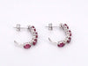 Boucles d'oreilles Boucles d'oreilles en or blanc avec diamants et rubis 58 Facettes 2132