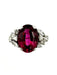 Bague 54 Bague vintage or blanc 18K, tourmaline rose et diamants 58 Facettes