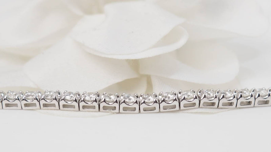 Bracelet rivière en or blanc et diamants