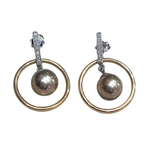 Boucles d'oreilles Boucles d'oreilles en perles de Tahiti et diamants 58 Facettes T479