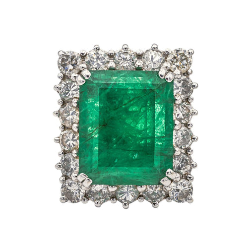 Bague 51 Bague Or blanc Emeraude, Diamant 58 Facettes 3981319RV