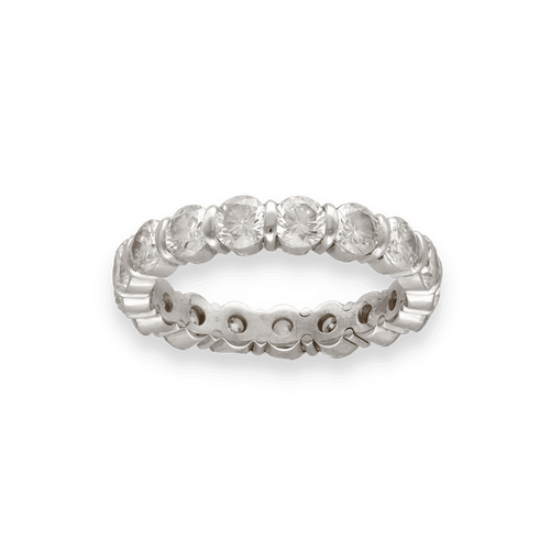 Bague 53 Alliance Or Gris 18k – 17 Diamants 2.90 cts H-VS – Sertie Bâtons – Taille 53 58 Facettes FB10846