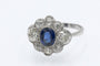 Bague Bague ancienne avec saphir 0,80 ct et diamants 1,30 ct en or blanc 18k 58 Facettes 11482