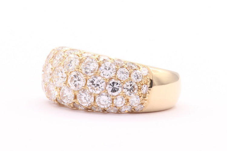 Bague 51 Bague contemporaine en or jaune sertie de diamants 58 Facettes 21489