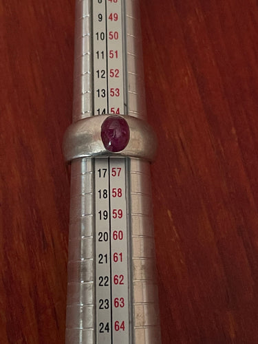 Bague 56 Bague jonc platine rubis birman cabochon 58 Facettes