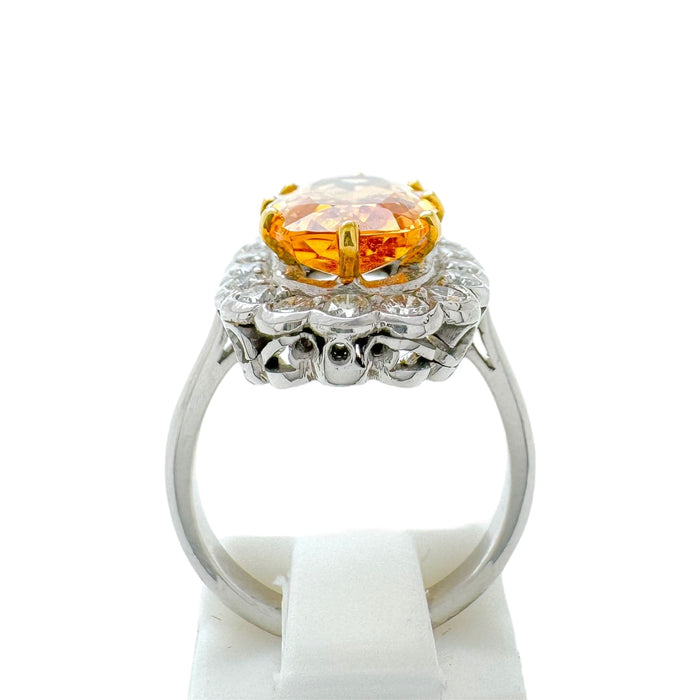 Bague 47 Bague vintage or blanc citrine 58 Facettes