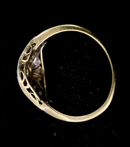 Bague 52 Bague Art Déco deux ors diamants et saphirs 58 Facettes