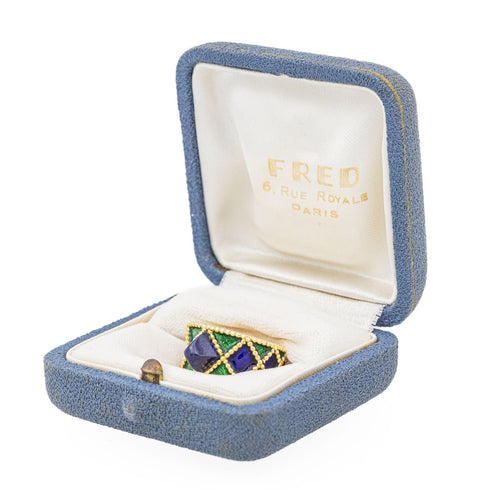 Fred Bague  Or jaune Lapis lazuli
