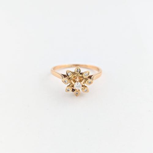 Bague 50 Bague florale or jaune diamants 58 Facettes 30594