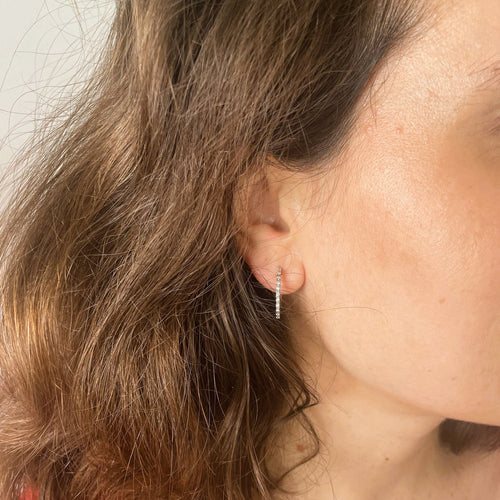 Boucles d'oreilles Boucles d'oreilles créoles diamants en or blanc 58 Facettes