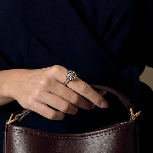 Bague 53 Bague en or blanc et diamants 58 Facettes B250436