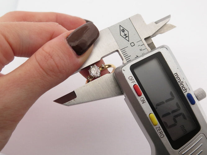 Bague 52 vintage bague solitaire diamant poire 0.79ct t52 brillants en or jaune 18k 58 Facettes 270505