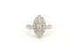 Bague contemporaine en or blanc 18 carats sertie de diamants "taille" brillant (+-0.14ct)