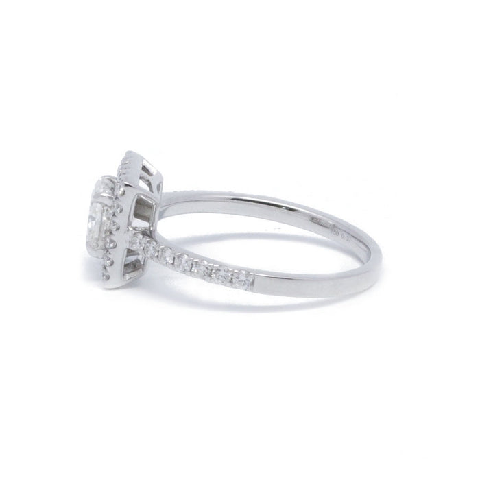 Solitaire or blanc et diamants