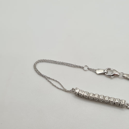 Bracelet Bracelet or blanc serti de diamants naturels 58 Facettes