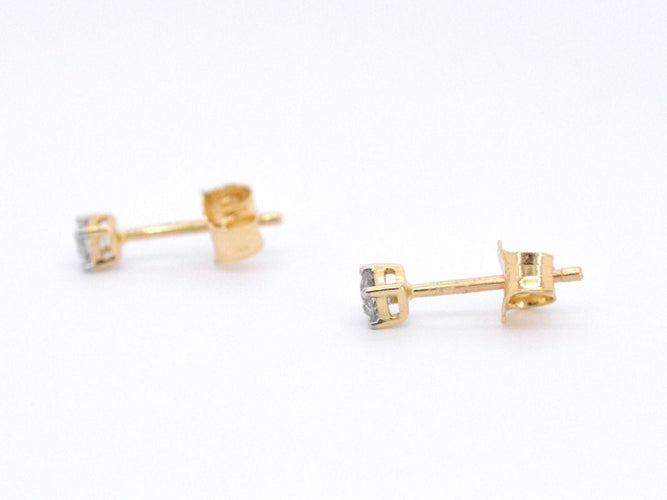 Boucles d'oreilles Boucles d'oreilles en or jaune serties de diamants 58 Facettes 2269