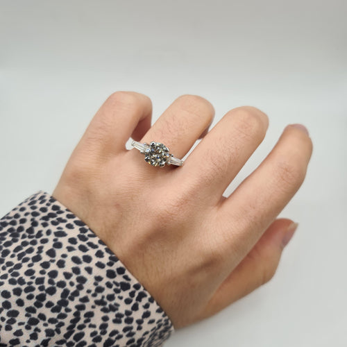 Bague 56 Bague or blanc 18 carats sertie de diamants naturels 58 Facettes