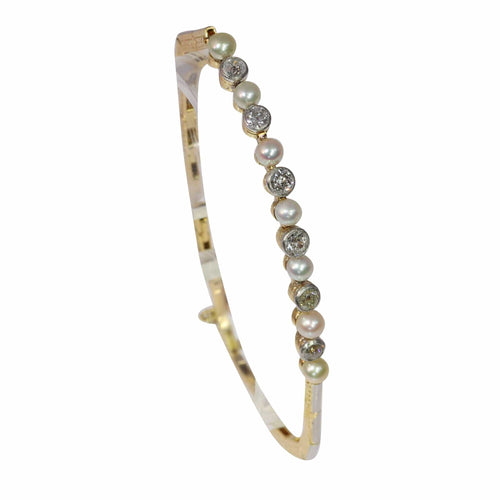 Bracelet L'élégance des années 1920 : bracelet Art déco en diamants et perles 58 Facettes 24137-0350