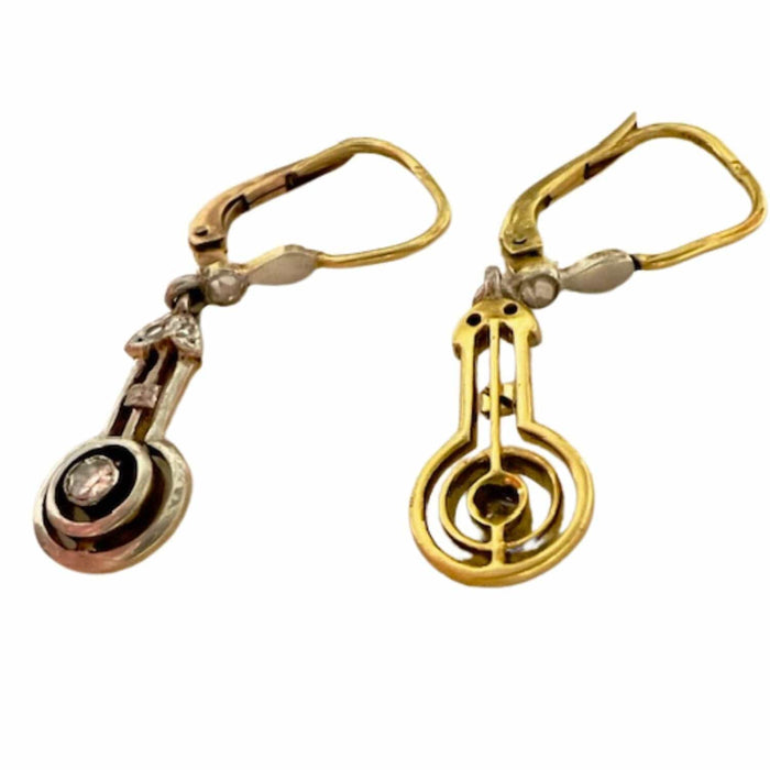 Boucles d'oreilles Boucles d'oreilles design Art Déco 1930-35 en or avec diamants 58 Facettes A1227