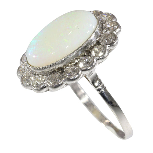 Bague 60 Élégance classique : l'attrait intemporel d'une bague opale vintage des années 1950 58 Facettes 17226-0017