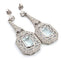 Boucles d'oreilles Boucles d'oreilles en platine avec aigue-marine et diamants 58 Facettes
