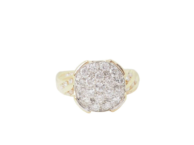 Bague 51 Bague en or jaune pavage de diamants 58 Facettes 33400