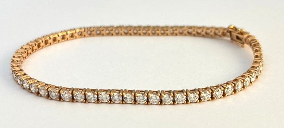 Bracelet Bracelet ligne en or rose serti de 60 brillants 58 Facettes 238139