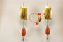 Bague Boucles d'oreilles et bague en or jaune corail antique 58 Facettes 7694