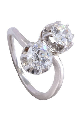 Bague 55 BAGUE TOI ET MOI ANCIEN DIAMANTS 58 Facettes 088321
