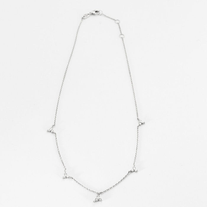 Collier Collier en or blanc et diamants en cinq motifs 58 Facettes