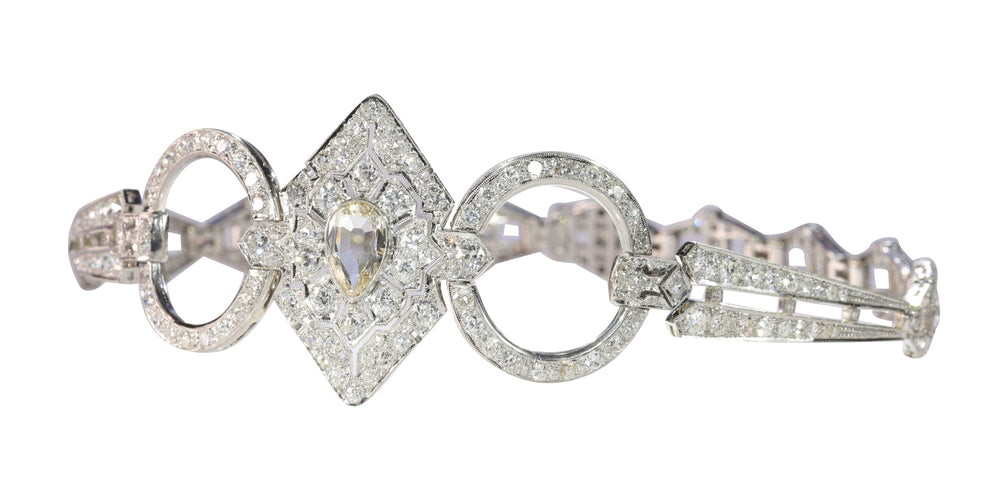 Collier Glamour des années folles : collier et coiffe pour chien en diamants style Art déco vintage 58 Facettes 23023-0064