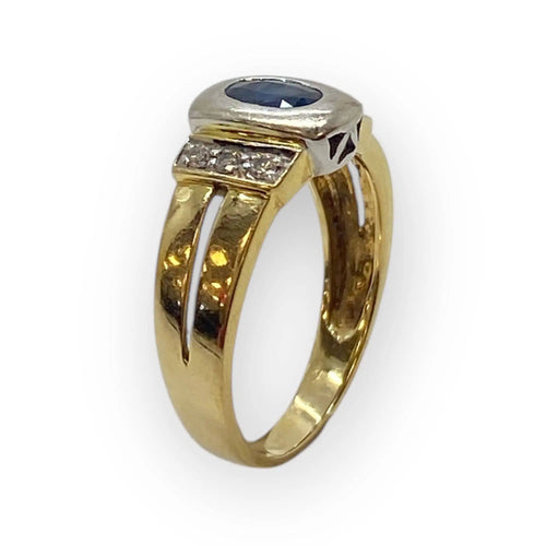 Bague 54 Bague or, saphir et diamants 58 Facettes 330076349