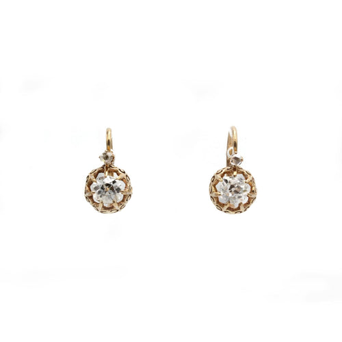 Boucles d'oreilles Boucles d'oreilles Dormeuses - Or rose & Diamants 58 Facettes 250400R