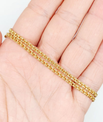 Collier Chaîne vintage or jaune mailles entremêlées 46 cm 58 Facettes A05408